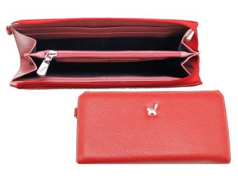 Женский кошелек Sergio Valentini 3156-070 Купить итальянский большой классический красный женский кошелек на кожаном ремешке на карабине на руку из натуральной кожи с доставкой по Москве и всей России в интернет-магазине сумок и аксессуаров